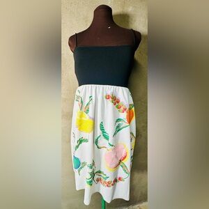 Zara Womens fruit and floral print mini dress size Small tropical Vacation